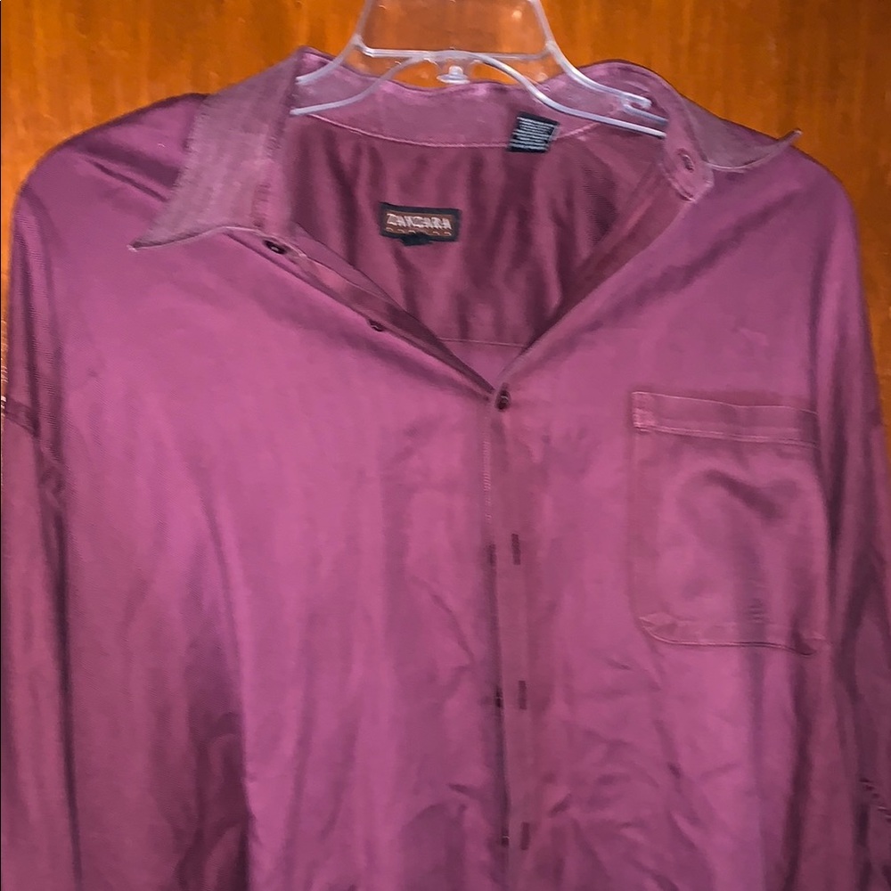 Zanzara Men's Purple Button-Up Shirt